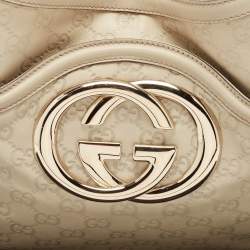 Pre Owned Gucci Cream Guccissima Leather Britt Hobo