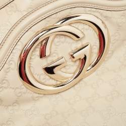 Pre Owned Gucci Cream Guccissima Leather Britt Hobo