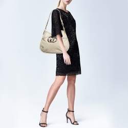 Pre Owned Gucci Cream Guccissima Leather Britt Hobo