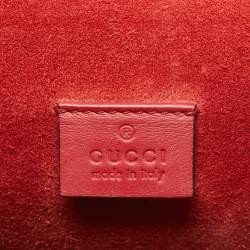 Pre Owned Gucci Beige/Red GG Supreme Canvas and Suede Small Dionysus Shoulder Bag