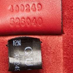 Pre Owned Gucci Beige/Red GG Supreme Canvas and Suede Small Dionysus Shoulder Bag