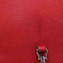 Pre Owned Gucci Red Leather Jackie Flap Shoulder Bag
