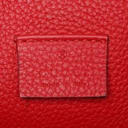 Pre Owned Gucci Red Leather Jackie Flap Shoulder Bag