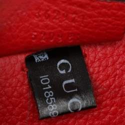 Pre Owned Gucci Red Leather Jackie Flap Shoulder Bag