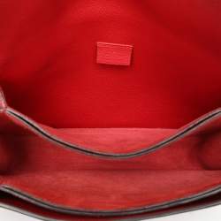 Pre Owned Gucci Red Leather Jackie Flap Shoulder Bag