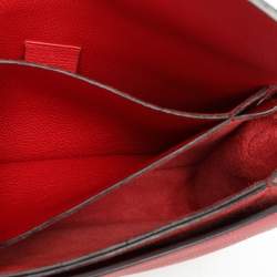 Pre Owned Gucci Red Leather Jackie Flap Shoulder Bag