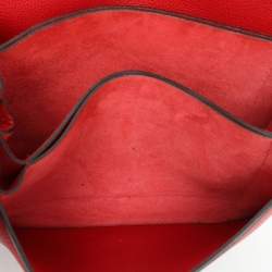 Pre Owned Gucci Red Leather Jackie Flap Shoulder Bag