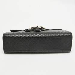 مملوكة مسبقًا Gucci Black Microguccissima Leather Medium Emily Chain Shoulder Bag