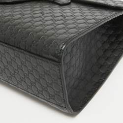 مملوكة مسبقًا Gucci Black Microguccissima Leather Medium Emily Chain Shoulder Bag