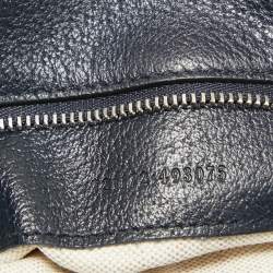 Pre Owned Gucci Navy Blue/Beige GG Supreme Canvas and Leather Blondie Top Handle Bag