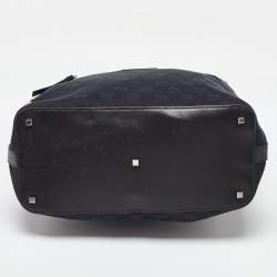 Pre Owned Gucci Black GG Canvas and Leather Hobo
