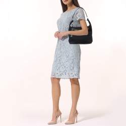 Pre Owned Gucci Black GG Canvas and Leather Hobo