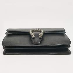 Pre Owned Gucci Black Leather Small Dionysus Shoulder Bag