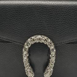 Pre Owned Gucci Black Leather Small Dionysus Shoulder Bag