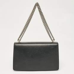 Pre Owned Gucci Black Leather Small Dionysus Shoulder Bag