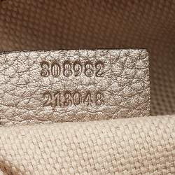 مملوكة مسبقًا حقيبة كتف غوتشي سوهو متوسطة سلسلة جلد لامع أحمر كرزي