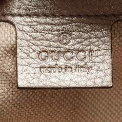 مملوكة مسبقًا حقيبة كتف غوتشي سوهو متوسطة سلسلة جلد لامع أحمر كرزي