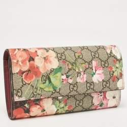 Gucci Multicolor GG Supreme Canvas and Leather Blooms Continental Wallet