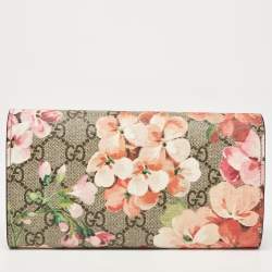 Gucci Multicolor GG Supreme Canvas and Leather Blooms Continental Wallet