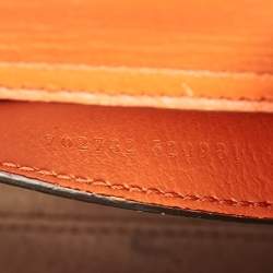 Pre Owned Gucci Orange Leather Mini Bamboo Diana Tote