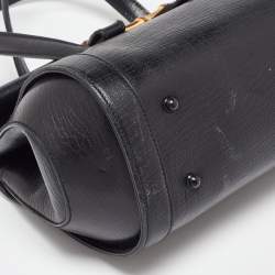 Pre Owned Gucci Black Leather Bamboo Bullet Bag