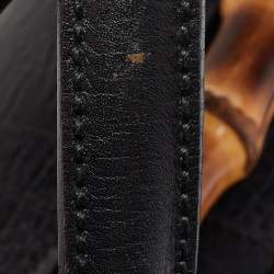 Pre Owned Gucci Black Leather Bamboo Bullet Bag