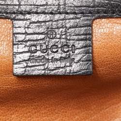 Pre Owned Gucci Black Leather Bamboo Bullet Bag