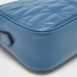 Gucci Blue Quilted Leather Small GG Marmont Crossbody Bag