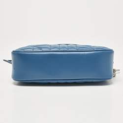 Gucci Blue Quilted Leather Small GG Marmont Crossbody Bag