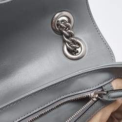Pre Owned Gucci Grey Mix Quilted Leather Small GG Marmont Shoulder Bag