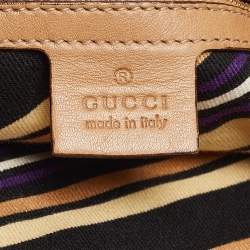 Pre Owned Gucci Tan Suede Medium Britt Tassel Hobo