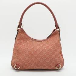 Gucci Pink Guccisssima Suede Abbey D-Ring Hobo