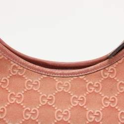 Gucci Pink Guccisssima Suede Abbey D-Ring Hobo