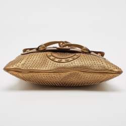 Pre Owned Gucci Gold Leather Studded Pelham Runaway Flap Shoulder Bag