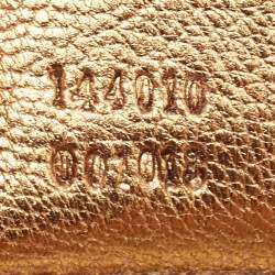 Pre Owned Gucci Gold Leather Studded Pelham Runaway Flap Shoulder Bag