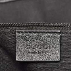 Pre Owned Gucci Black Guccissima Leather GG Charm Dome Satchel