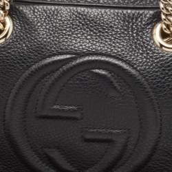 Gucci Black Leather Medium Soho Chain Shoulder Bag