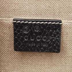 Pre Owned Gucci Black Leather Small Dollar Interlocking G Shoulder Bag
