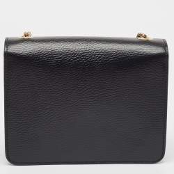 Pre Owned Gucci Black Leather Small Dollar Interlocking G Shoulder Bag