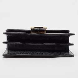 Pre Owned Gucci Black Leather Small Dollar Interlocking G Shoulder Bag