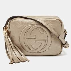مملوكة مسبقًا Gucci Beige Leather Small Soho Disco Crossbody Bag