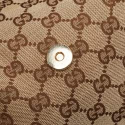 Pre Owned Gucci Brown/Beige GG Canvas and Leather Small New Ladies Web Hobo