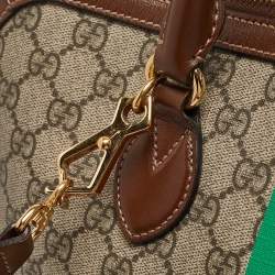 Pre Owned Gucci Brown/Beige GG Supreme Canvas Horsebit 1955 Satchel