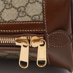 Pre Owned Gucci Brown/Beige GG Supreme Canvas Horsebit 1955 Satchel