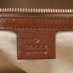 Pre Owned Gucci Brown/Beige GG Supreme Canvas Horsebit 1955 Satchel