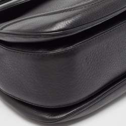 Pre Owned Gucci Black Leather Large New Bamboo Tassel Top Handle Bag