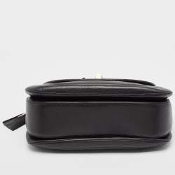 Pre Owned Gucci Black Leather Large New Bamboo Tassel Top Handle Bag