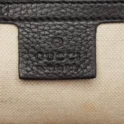 Pre Owned Gucci Black Leather Large New Bamboo Tassel Top Handle Bag