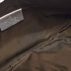 Gucci Silver Guccissima Leather Interlocking G Wristlet Pouch