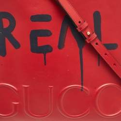 Pre Owned Gucci Red Leather Ghost Tote